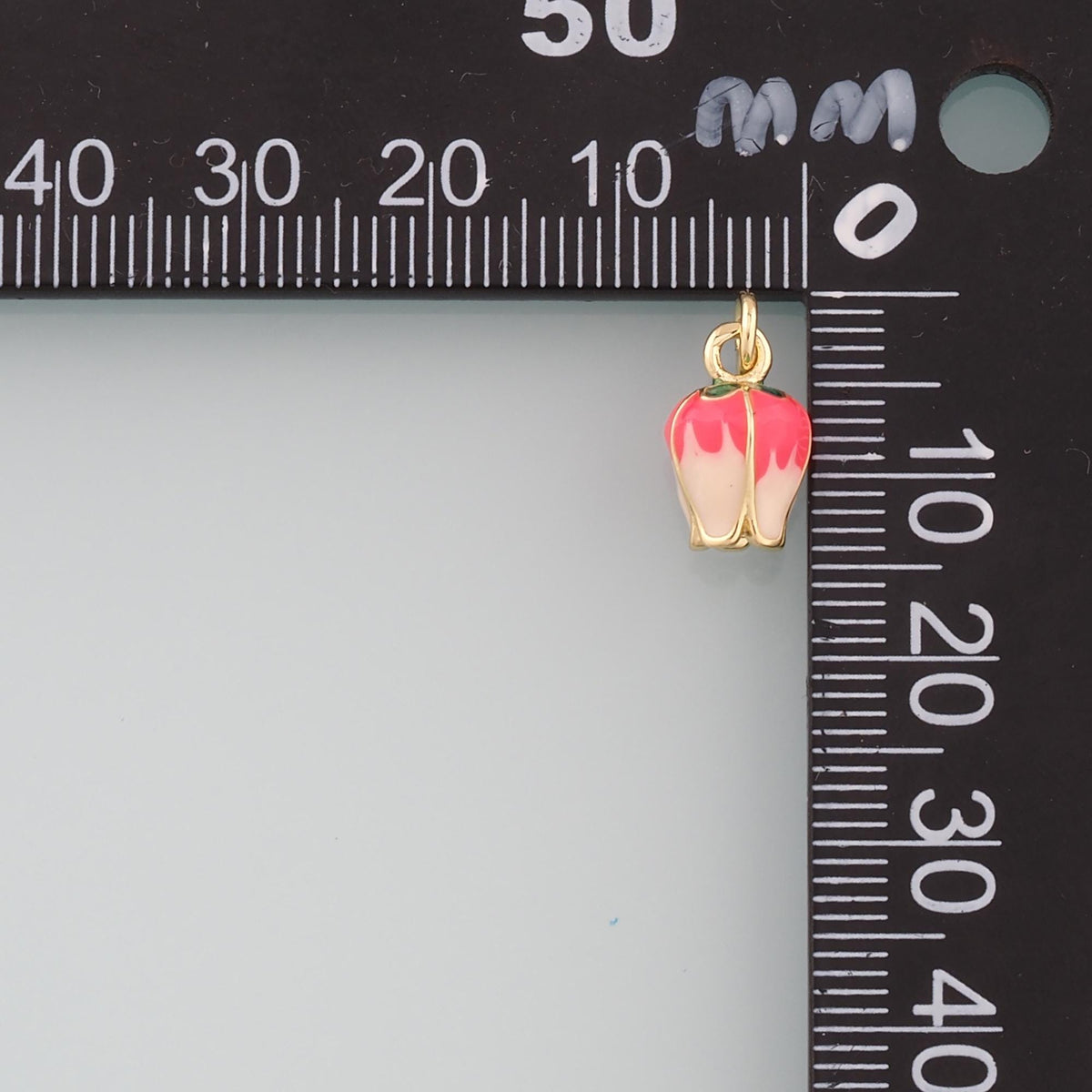 Gold Flower Charms,18K Gold Filled Flower Pendant,Enamel Bud Charm Bracelet Necklace for DIY Jewelry Making Supply