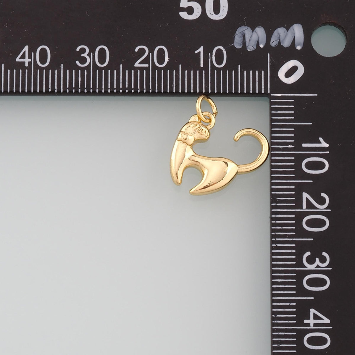 Gold Cat Charms,18K Gold Filled Cat Pendant,Cute Cat Charm Bracelet Necklace for DIY Jewelry Making Supply