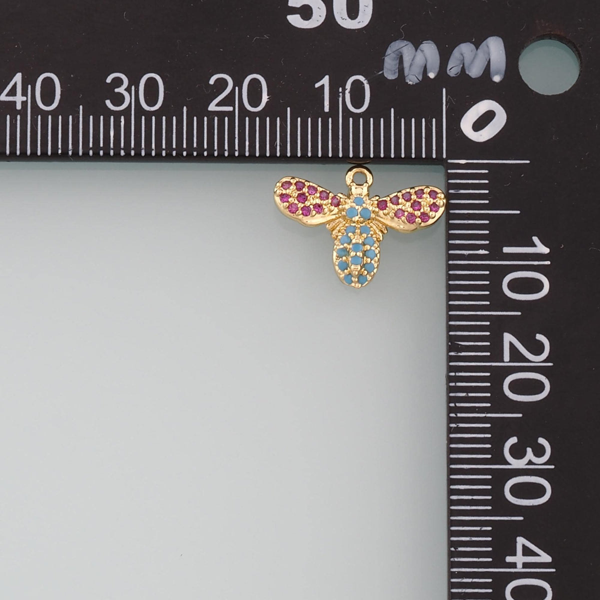 Gold Insect Charms,18K Gold Filled Bee Pendant,CZ Micro Pave Bee Charm Bracelet Necklace for DIY Jewelry Making Supply