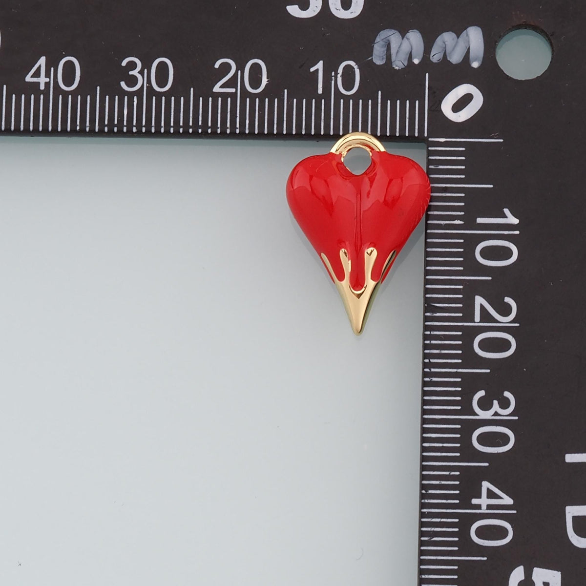 18K Gold Filled Heart Enamel Charm Pendant for Jewelry Making