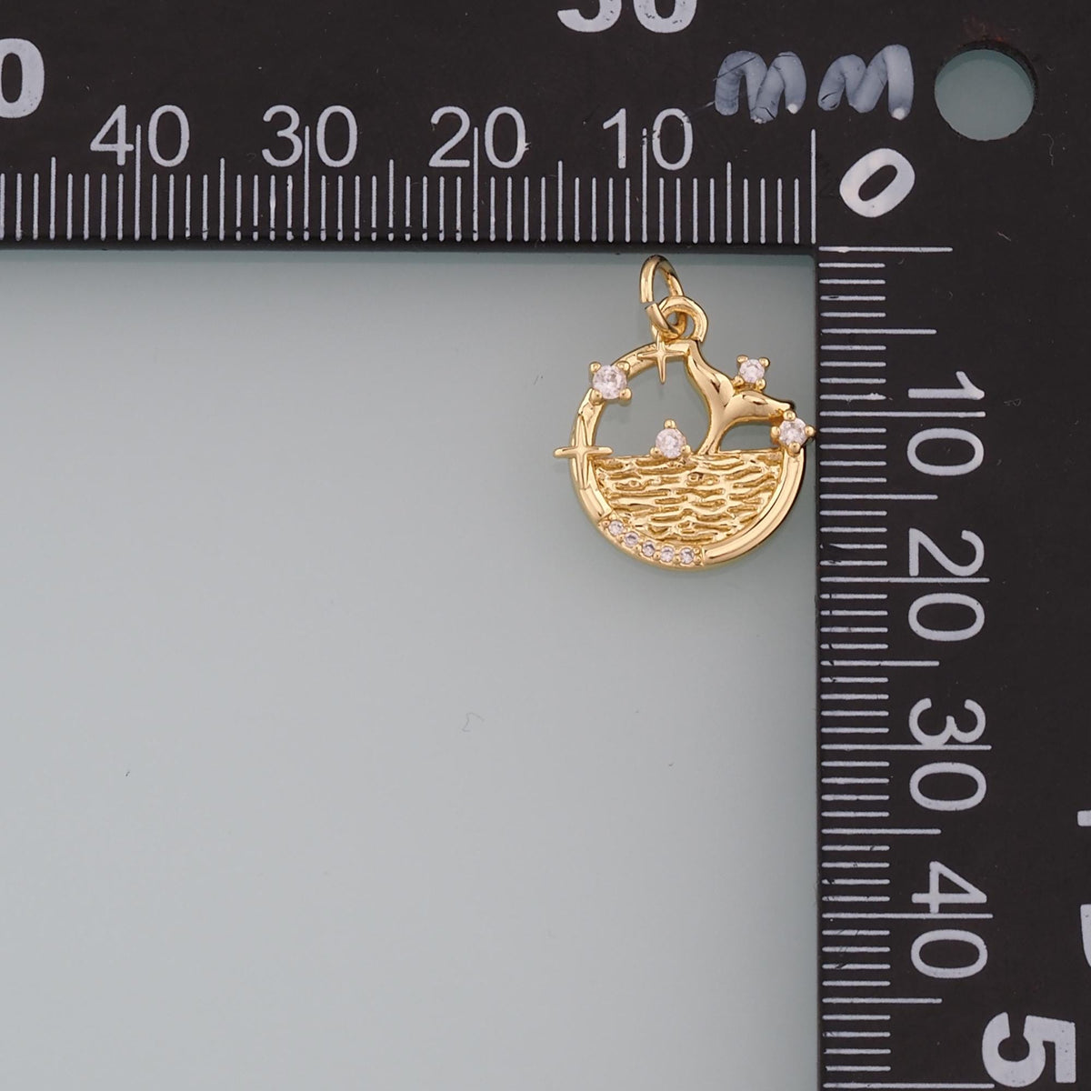 18K Gold Filled Cubic Zirconia Charm Pendant for Jewelry Making