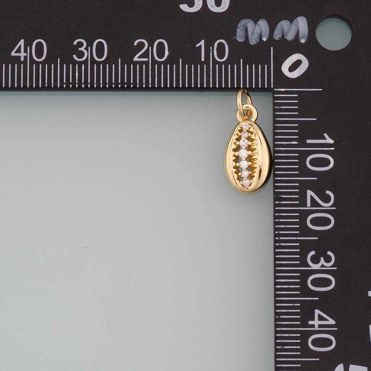 18K Gold Filled Shell CZ Charm Pendant for Jewelry Making