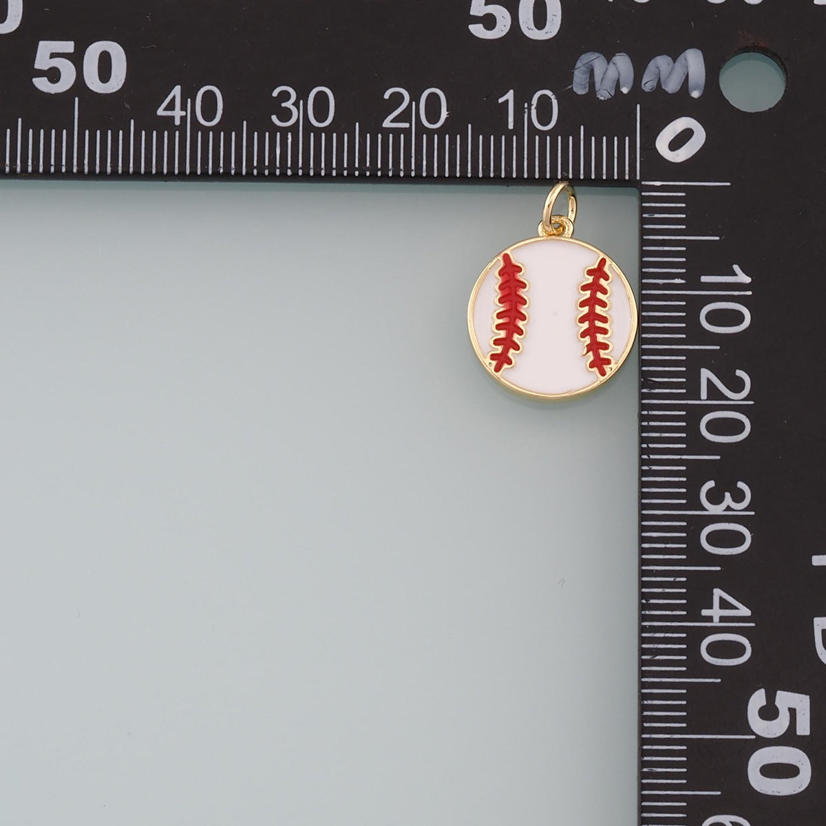 Gold Sports Charms,18K Gold Filled Baseball Pendant,Enamel Softball Charm Bracelet Necklace for DIY Jewelry Making Supply