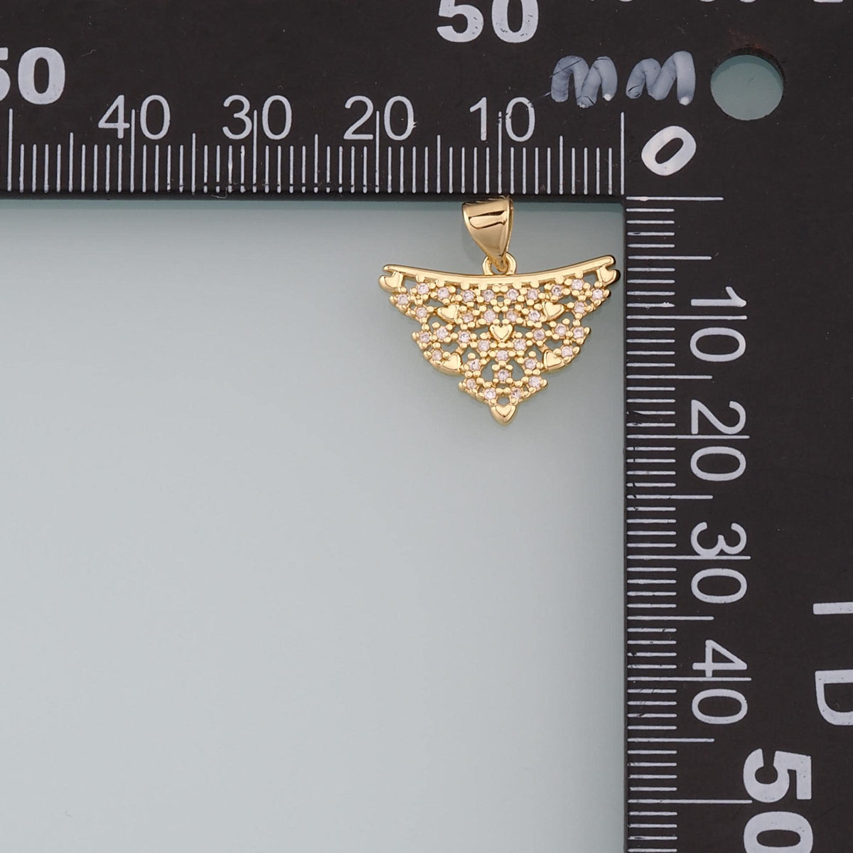 18K Gold Filled Triangle Pendant, CZ Micro Pave Triangle Charm Bracelet Necklace for DIY Jewelry Making Supply