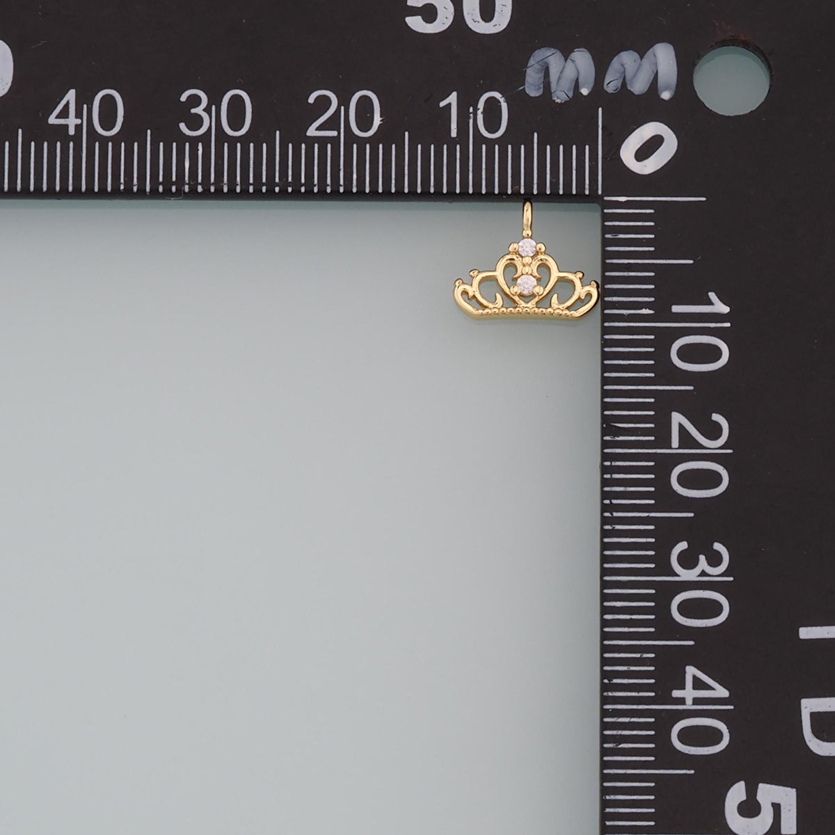 18K Gold Filled Crown Pendant,CZ Micro Pave Crown Charm Bracelet Necklace for DIY Jewelry Making Supply
