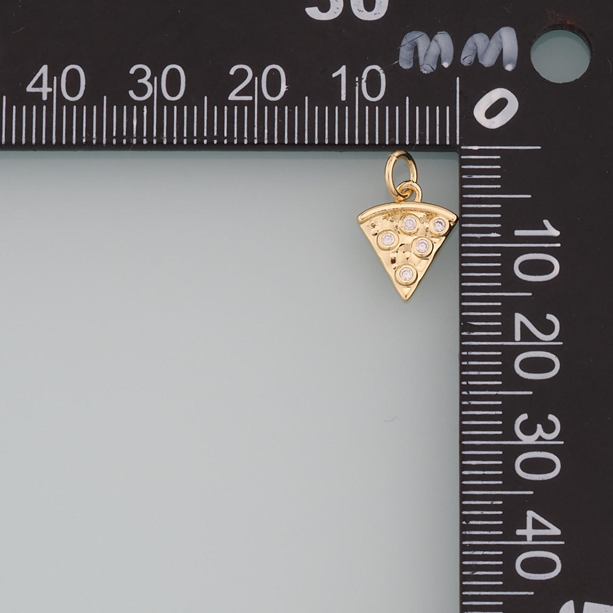 Gold Pizza Charms,18K Gold Filled Pizza Pendant,CZ Micro Pave Gourmet Food Charm Bracelet Necklace for DIY Jewelry Making Sup