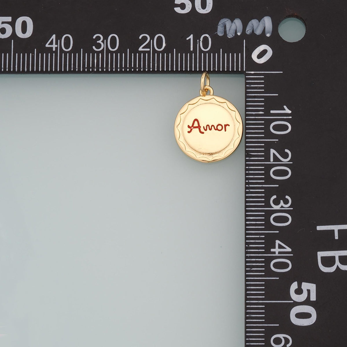 18K Gold Filled Amor Pendant,Enamel Amor Charm Bracelet Necklace for DIY Jewelry Making Supply