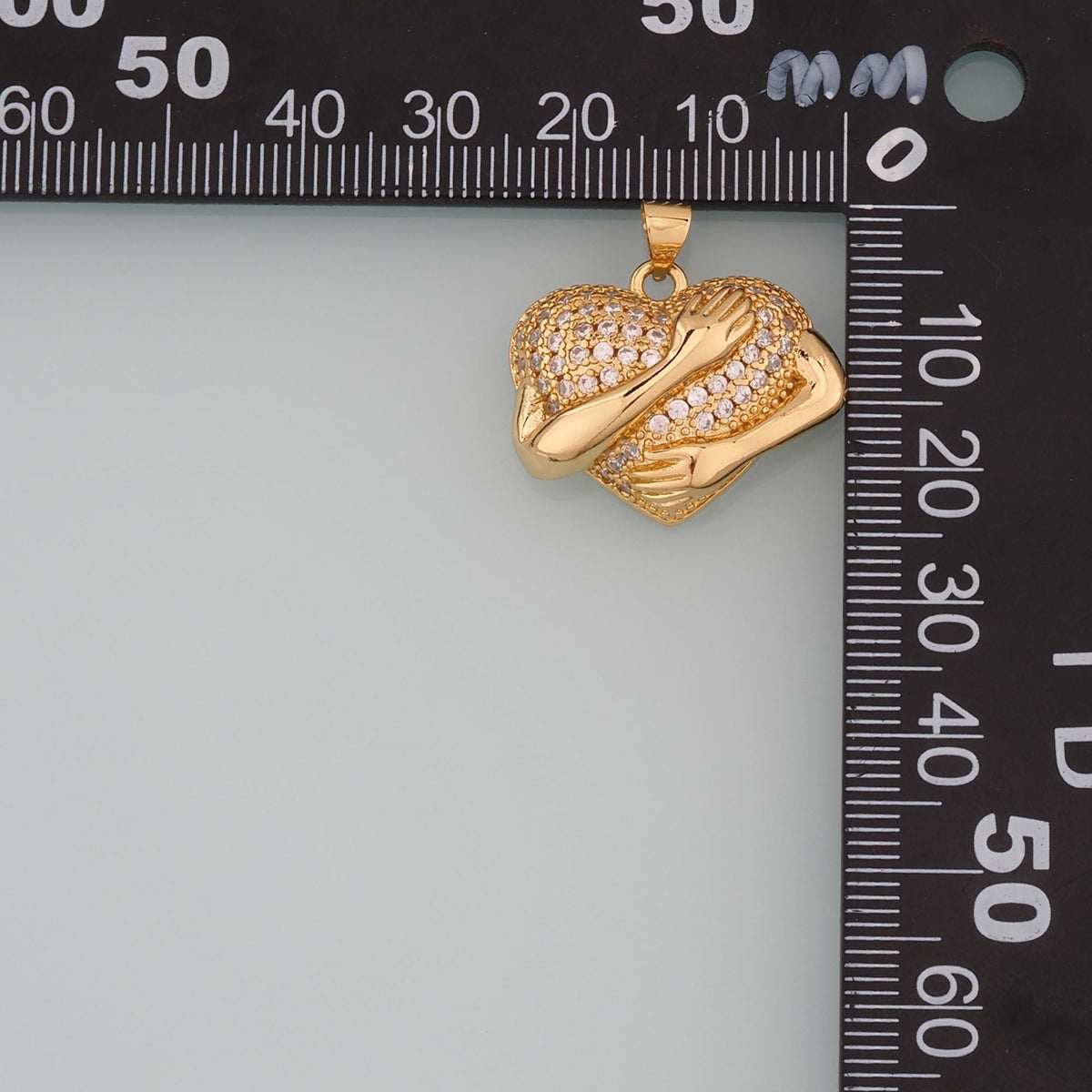 18K Gold Filled Heart CZ Charm Pendant for Jewelry Making
