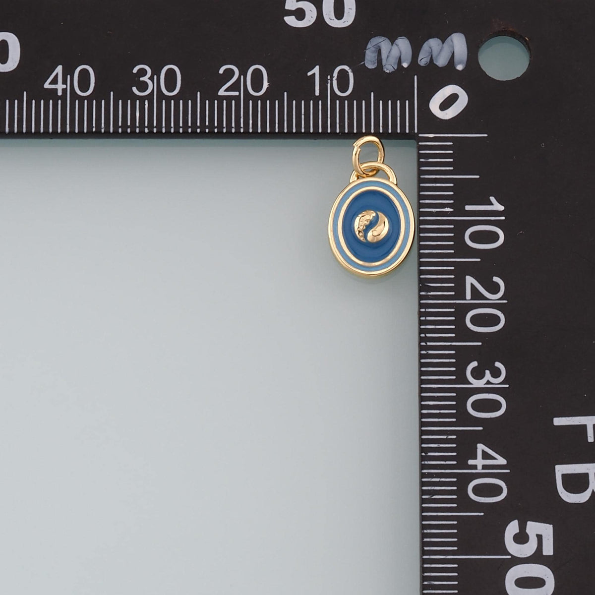 18K Gold Filled Enamel Round Charm Pendant for Jewelry Making