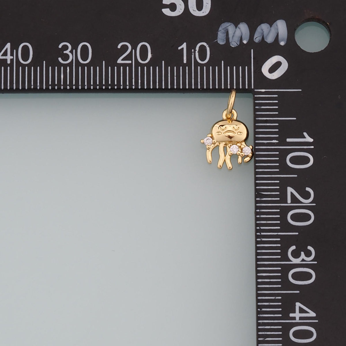 Gold Jellyfish Charms,18K Gold Filled Jellyfish Pendant,CZ Micro Pave Ocean Charm Bracelet Necklace for DIY Jewelry Making Su