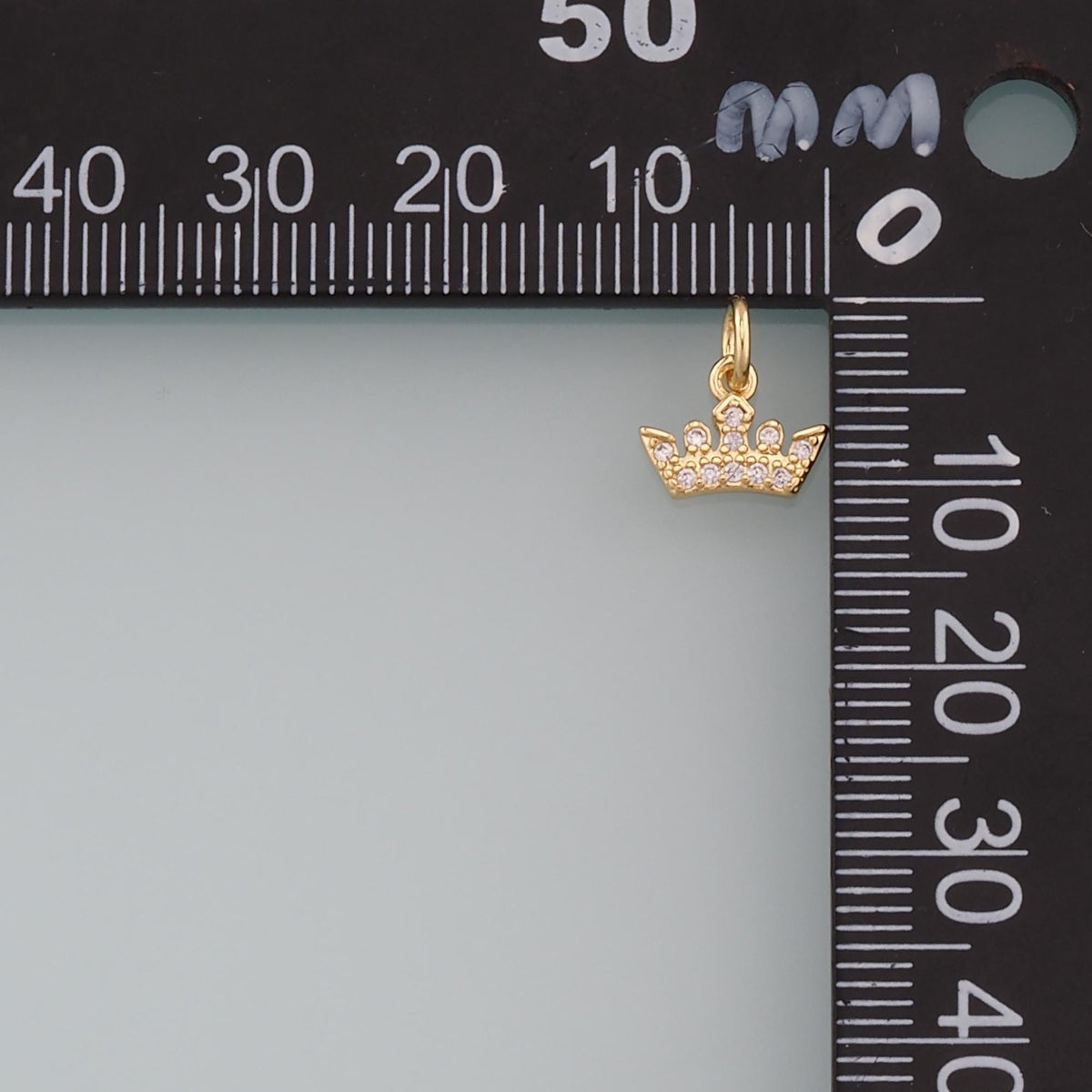 18K Gold Filled Crown Pendant,CZ Micro Pave Crown Charm Bracelet Necklace for DIY Jewelry Making Supply