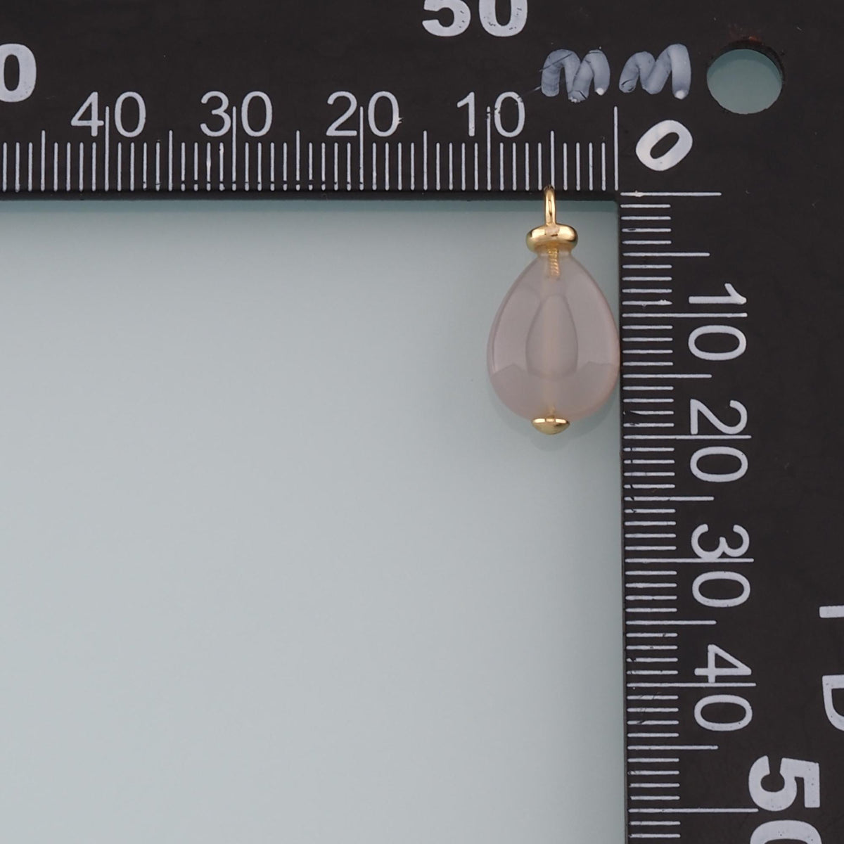 18K Gold Filled Teardrop Pendant,Natural Stone Charm Bracelet Necklace for DIY Jewelry Making Supply