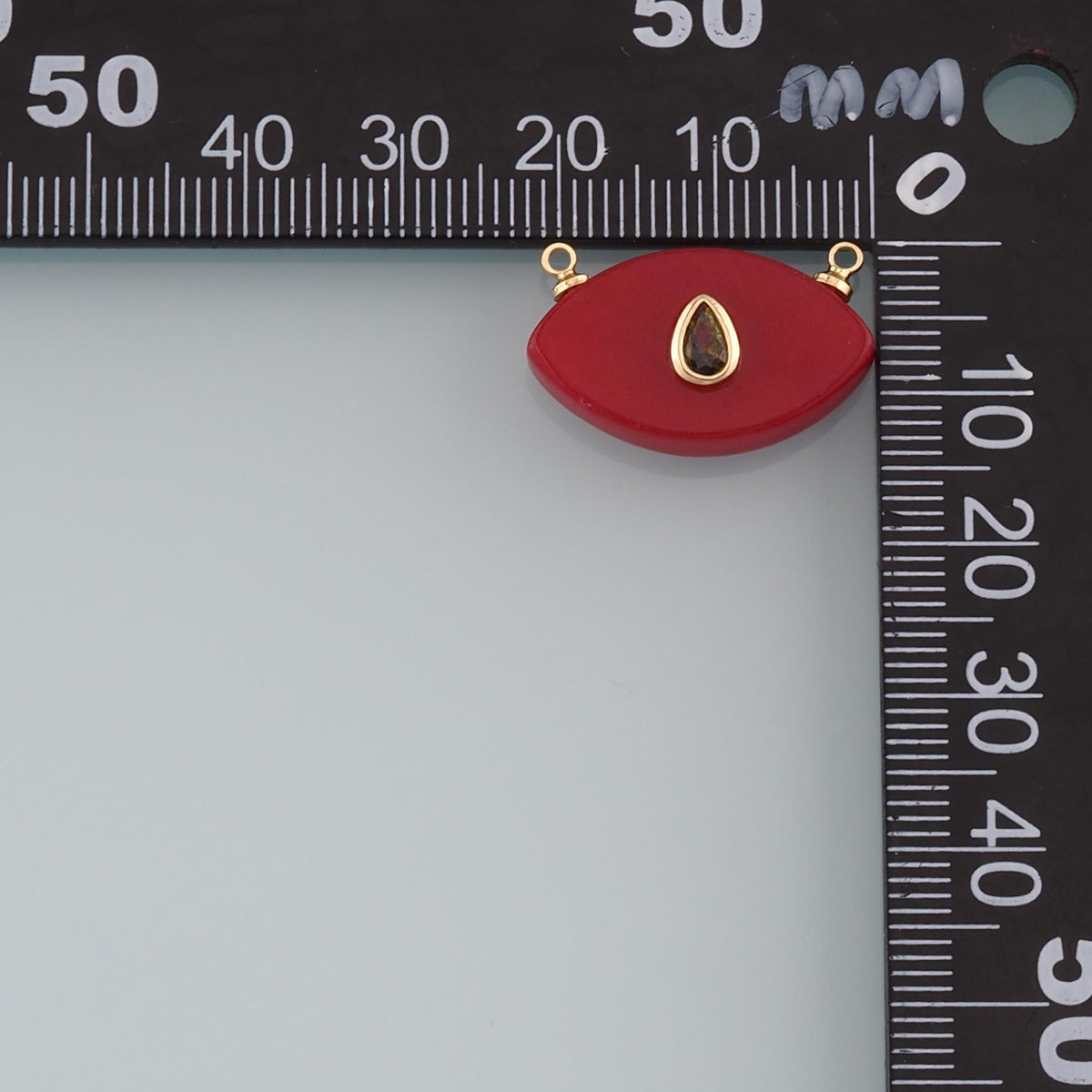 18K Gold Filled Oval Connector,Natural Stone Charm Bracelet Necklace for DIY Jewelry Making Supply