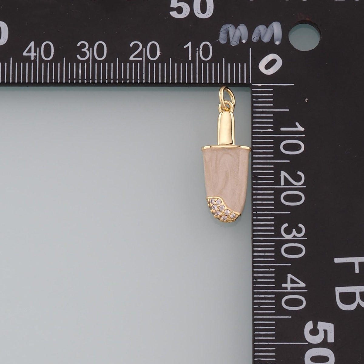 Gold Summer Charms,18K Gold Filled Ice Cream Pendant,Enamel Ice Cream Charm Bracelet Necklace for DIY Jewelry Making Supply