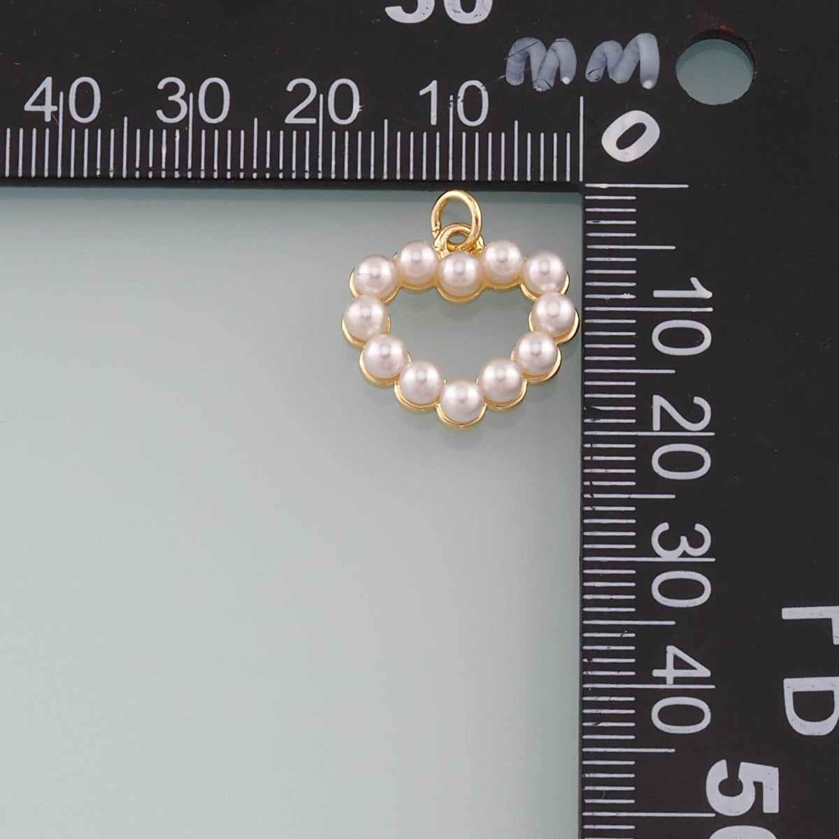 Gold Heart Charms,18K Gold Filled Pearl Heart Pendant,Heart Charm Bracelet Necklace for DIY Jewelry Making Supply