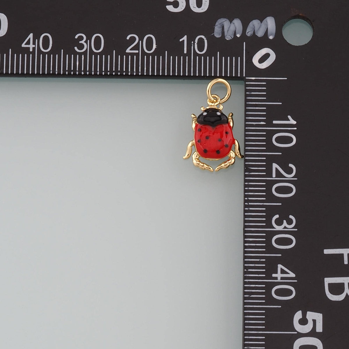 Gold Beetle Charms,18K Gold Filled Beetle Pendant,Enamel Insect Charm Bracelet Necklace for DIY Jewelry Making Supply