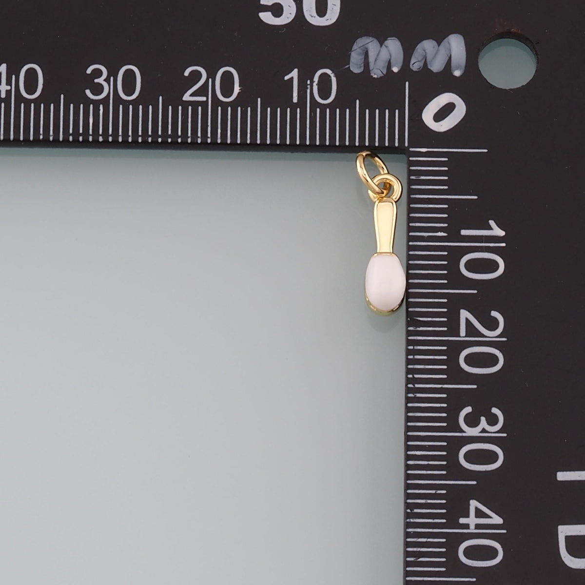 Gold Tableware Charms,18K Gold Filled Spoon Pendant,Enamel Spoon Charm Bracelet Necklace for DIY Jewelry Making Supply