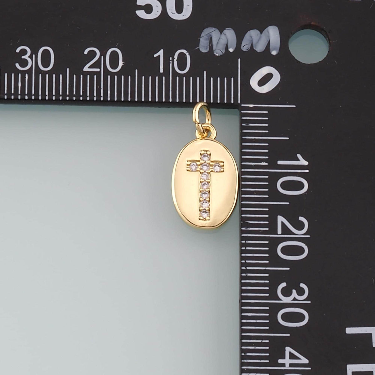 Gold Cross Charms,18K Gold Filled Cross Pendant,CZ Micro Pave Religion Charm Bracelet Necklace for DIY Jewelry Making Supply