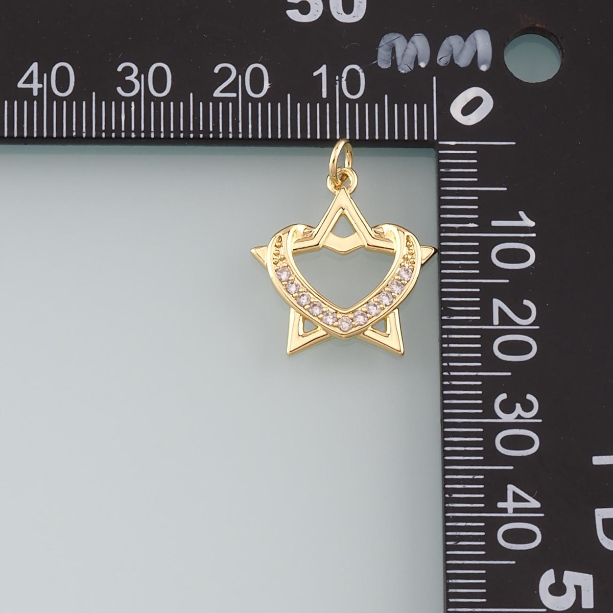 18K Gold Filled Star Pendant,CZ Micro Pave Celestial Charm Bracelet Necklace for DIY Jewelry Making Supply