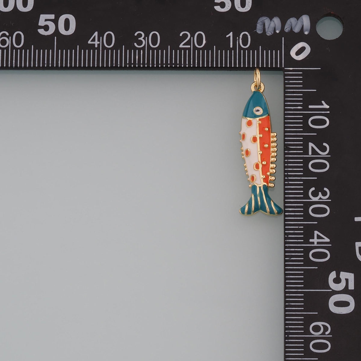 18K Gold Filled Enamel Fish Charm Pendant for Jewelry Making