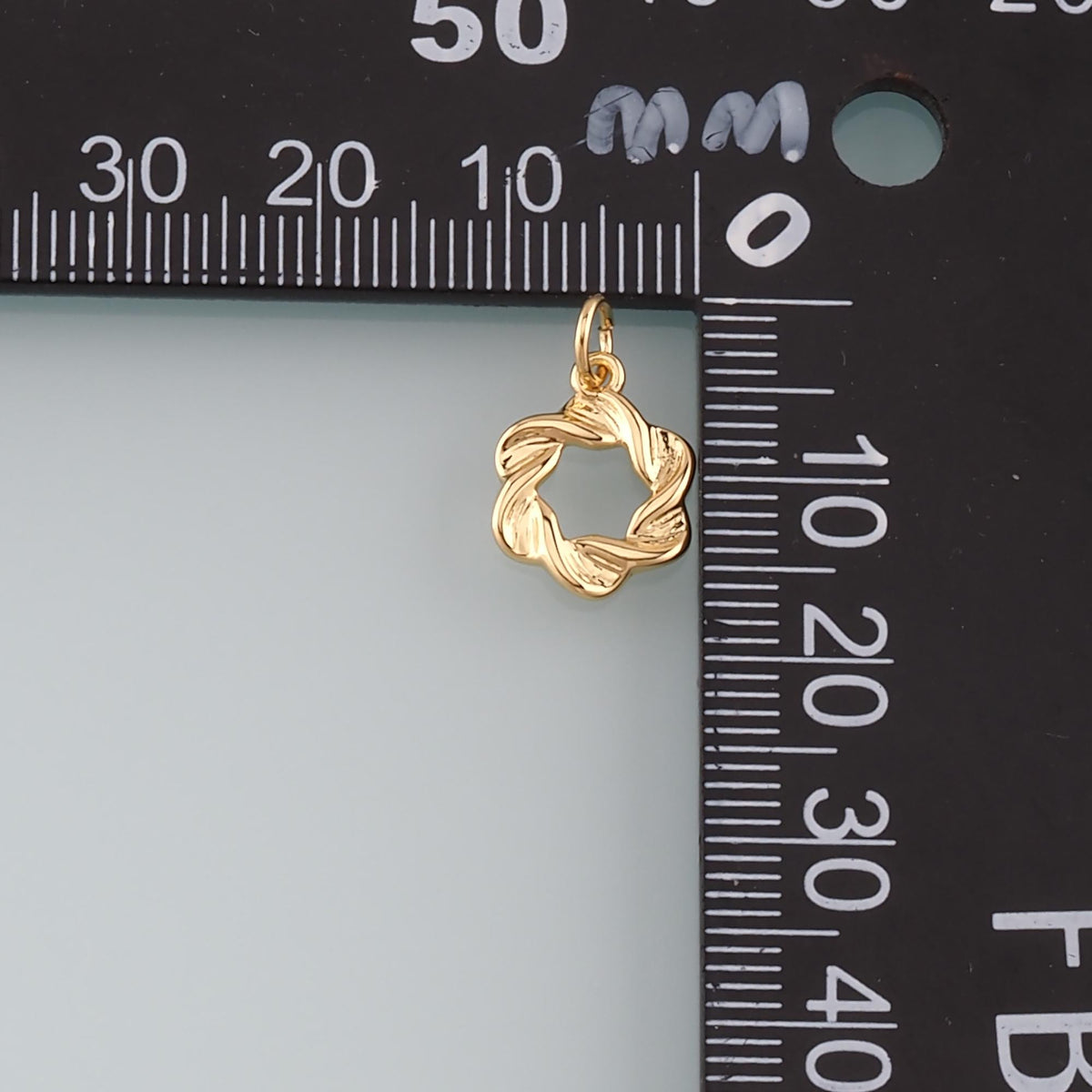 18K Gold Filled Flower Charm Pendant for Jewelry Making