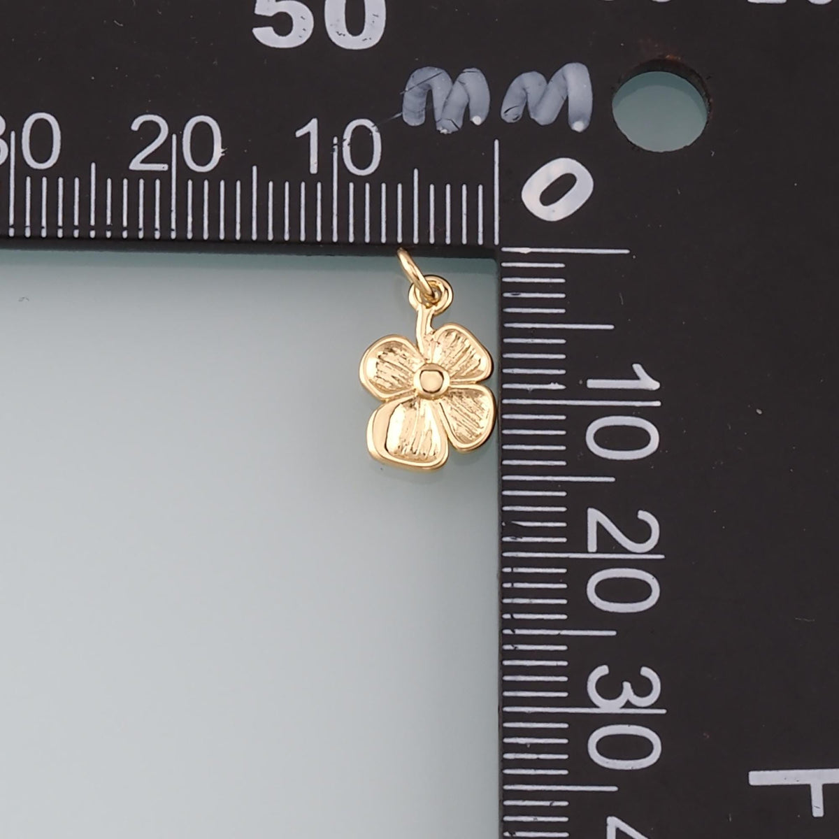 Gold Flower Charms,18K Gold Filled Flower Pendant,Flower Charm Bracelet Necklace for DIY Jewelry Making Supply