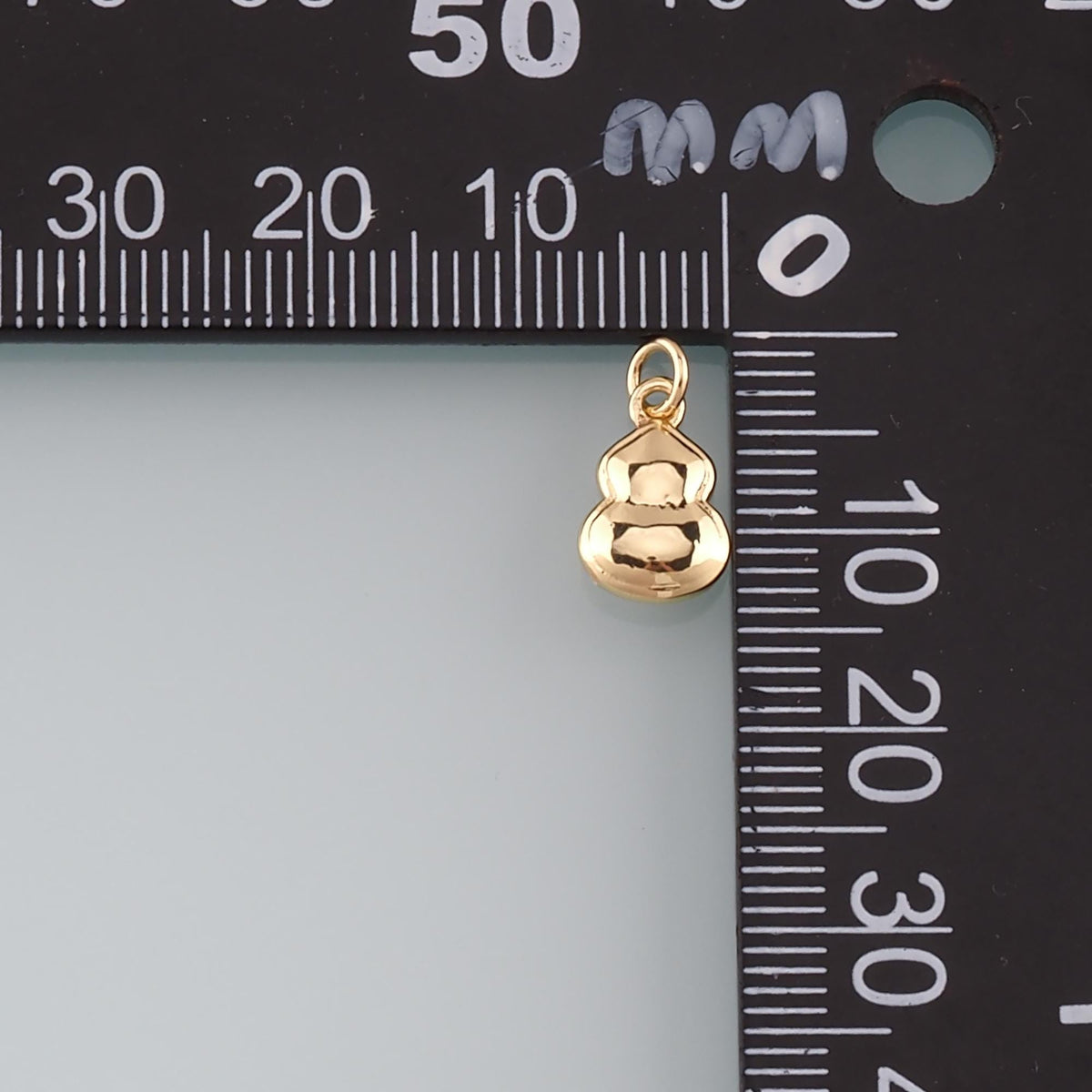 18K Gold Filled Gourd Pendant,Gourd Charm Bracelet Necklace for DIY Jewelry Making Supply