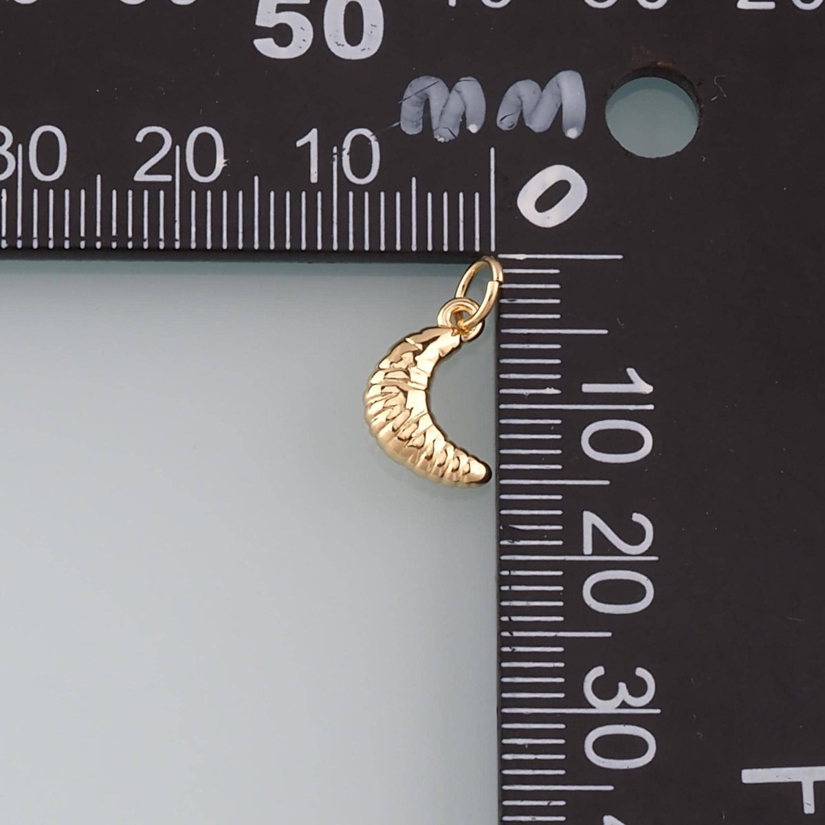 18K Gold Filled Croissant Pendant,Dainty Croissant Charm Bracelet Necklace for DIY Jewelry Making Supply