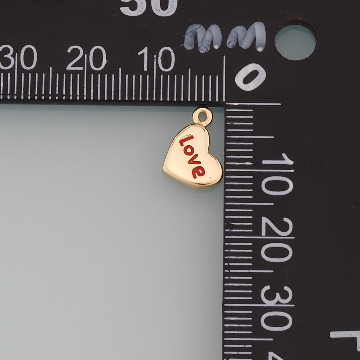 Gold Love Charms,18K Gold Filled Heart Pendant,Enamel Heart Charm Bracelet Necklace for DIY Jewelry Making Supply