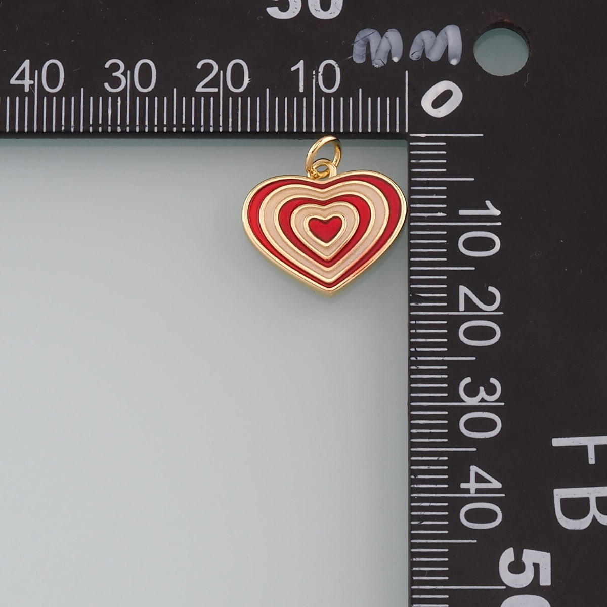 18K Gold Filled Enamel Heart Charm Pendant for Jewelry Making