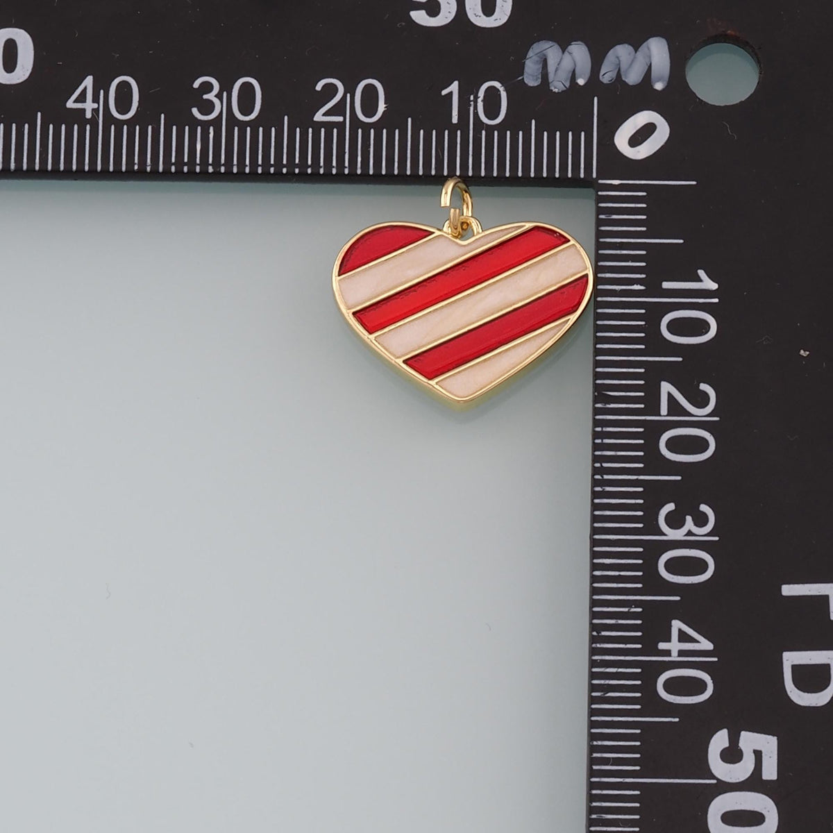Gold Heart Charms,18K Gold Filled Heart Pendant,Enamel Heart Charm Bracelet Necklace for DIY Jewelry Making Supply