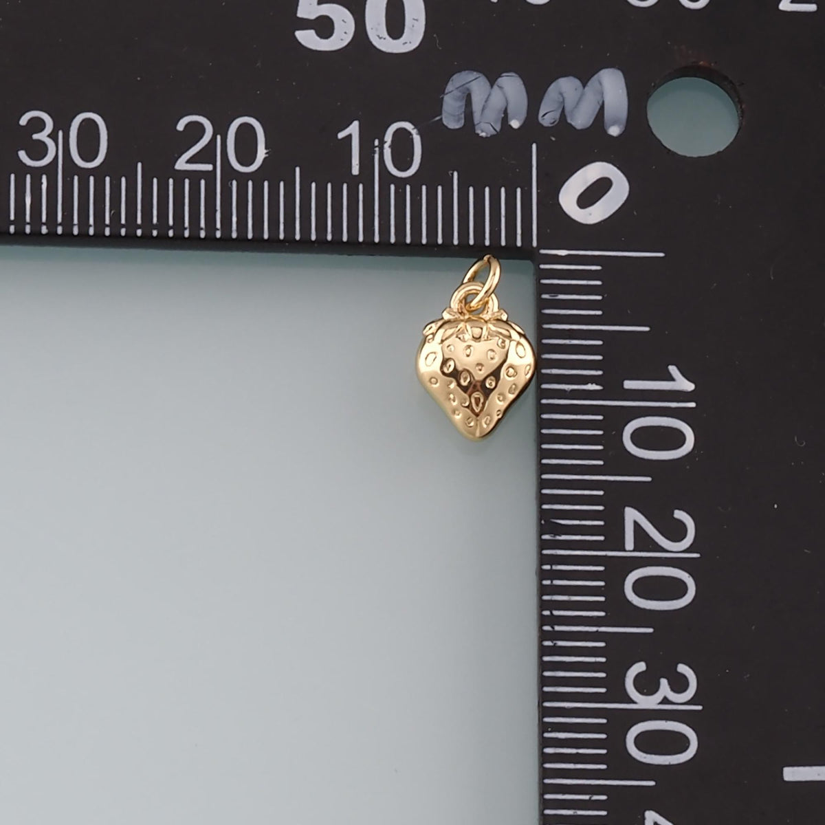 Gold Strawberry Charms,18K Gold Filled Strawberry Pendant,Fruit Charm Bracelet Necklace for DIY Jewelry Making Supply