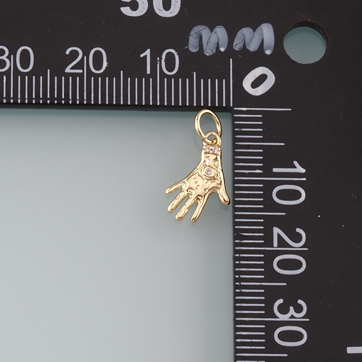 Gold Hand Charms,18K Gold Filled Hamsa Pendant,CZ Micro Pave Hamsa Charm Necklace for DIY Jewelry Making Supply