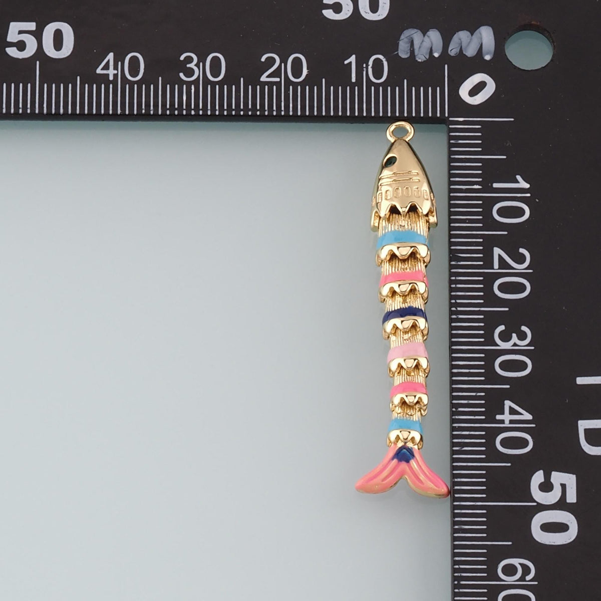 Gold Reticulated Fish Charms,18K Gold Filled Fish Pendant,Enamel Ocean Charm Bracelet Necklace for DIY Jewelry Making Supply