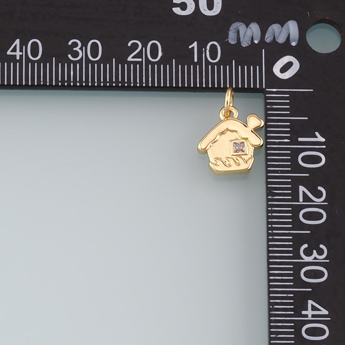 18K Gold Filled Cubic Zirconia Charm Pendant for Jewelry Making