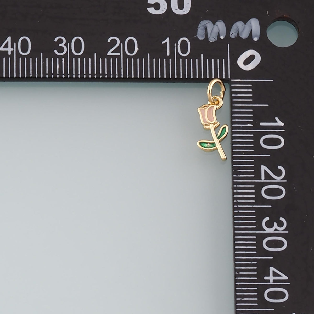 18K Gold Filled Enamel Flower Charm Pendant for Jewelry Making
