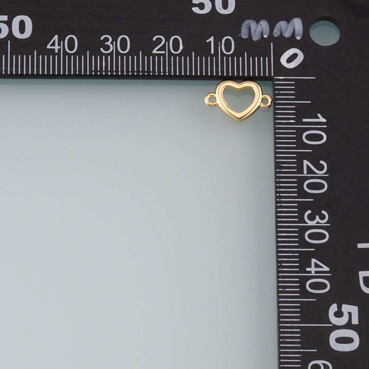 18K Gold Filled Heart Connector,Heart Charm Bracelet Necklace for DIY Jewelry Making Supply