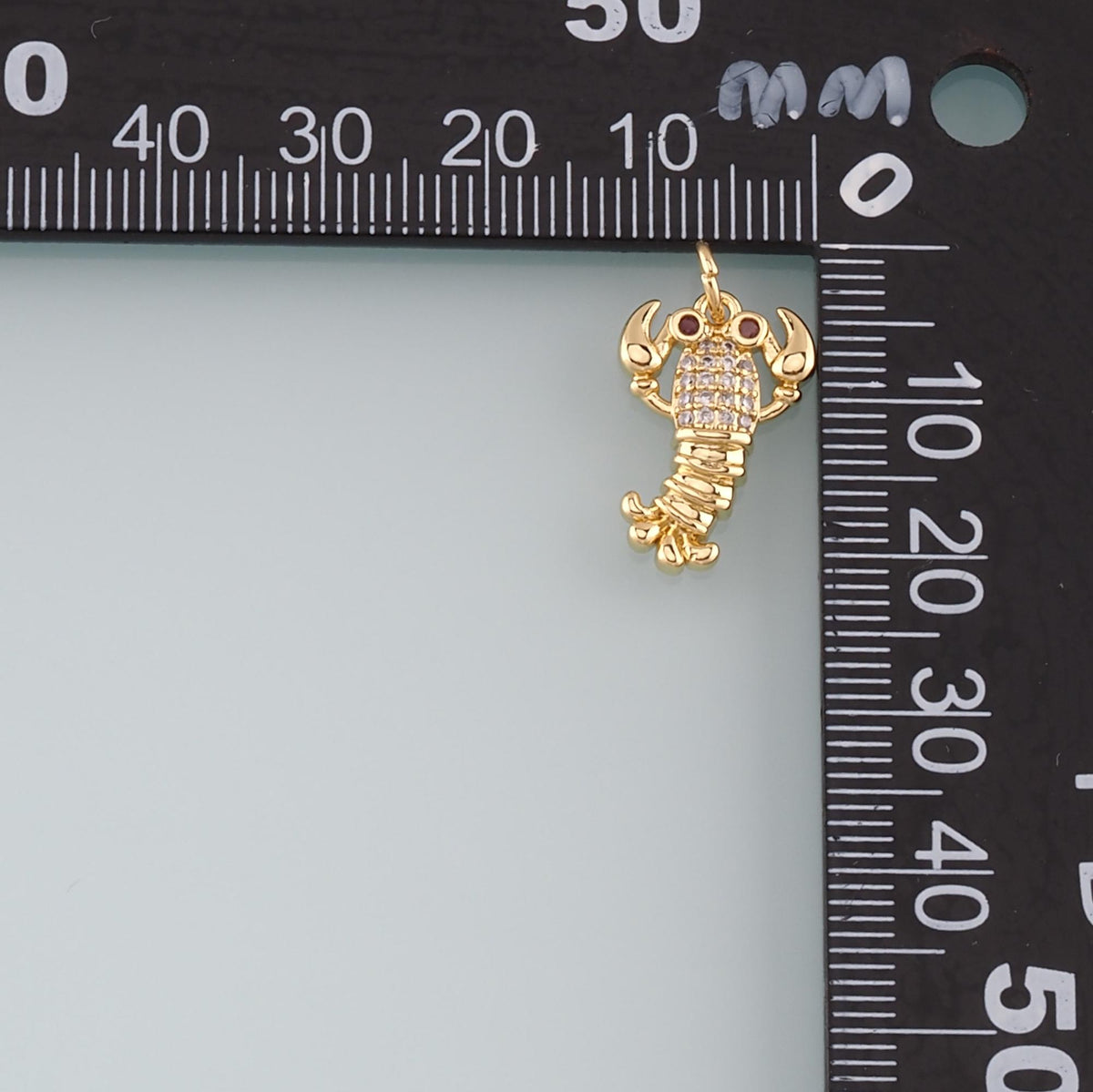 Cute Lobster Charms,18K Gold Filled CZ Micro Pave Lobster Pendant,kawaii Ocean Charm Bracelet Necklace for DIY Jewelry Making