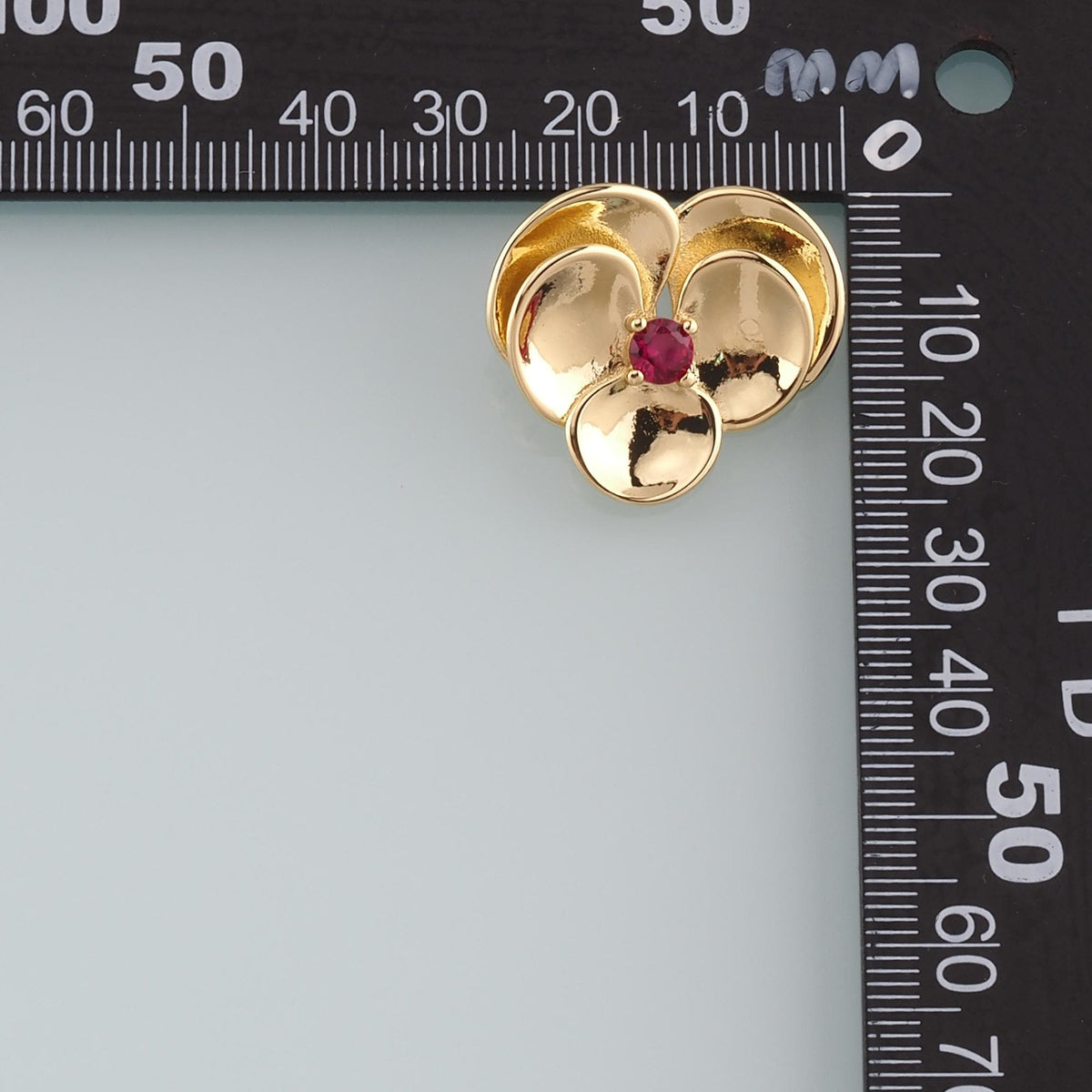 Gold Flower Charms,18K Gold Filled Flower Pendant,CZ Micro Pave Flower Charm Bracelet Necklace for DIY Jewelry Making Supply