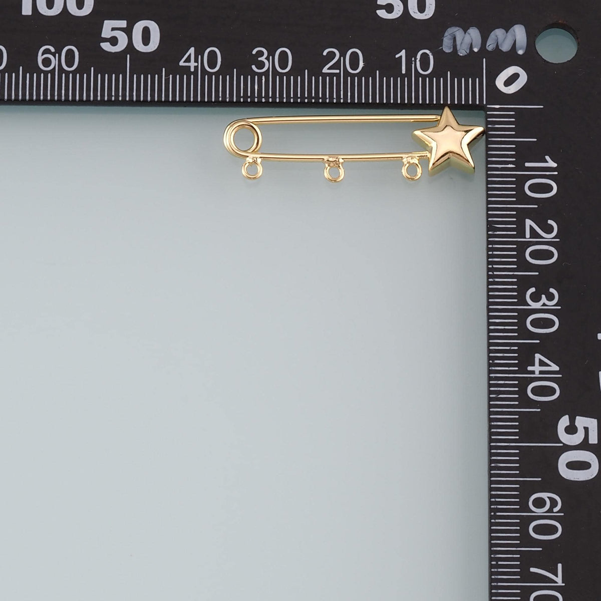 18K Gold Filled Safety Pin Pendant,Safety Pin Charm Bracelet Necklace for DIY Jewelry Making Supply