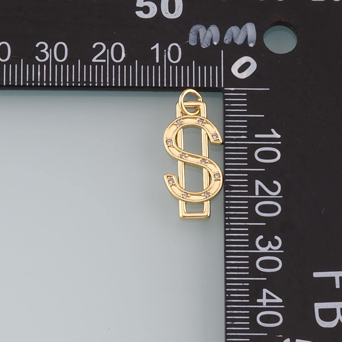 Gold Dollar Charms,18K Gold Filled Money Pendant,CZ Micro Pave Dollar Charm Bracelet Necklace for DIY Jewelry Making Supply