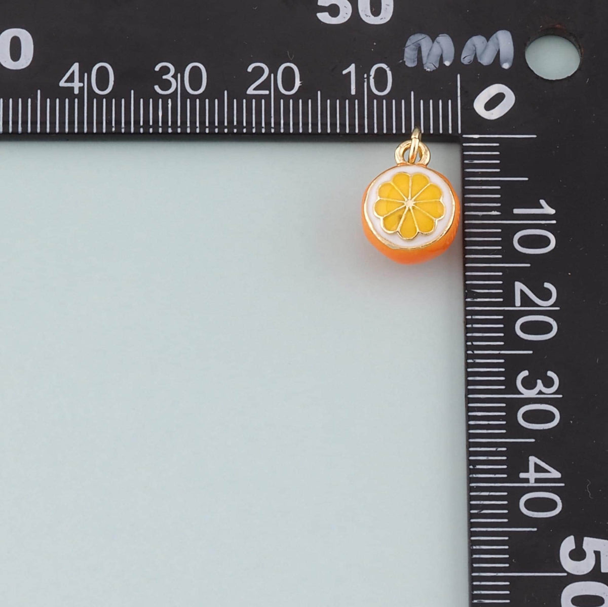 Gold Orange Charms,18K Gold Filled Orange Pendant,Enamel Fruit Charm Bracelet Necklace for DIY Jewelry Making Supply