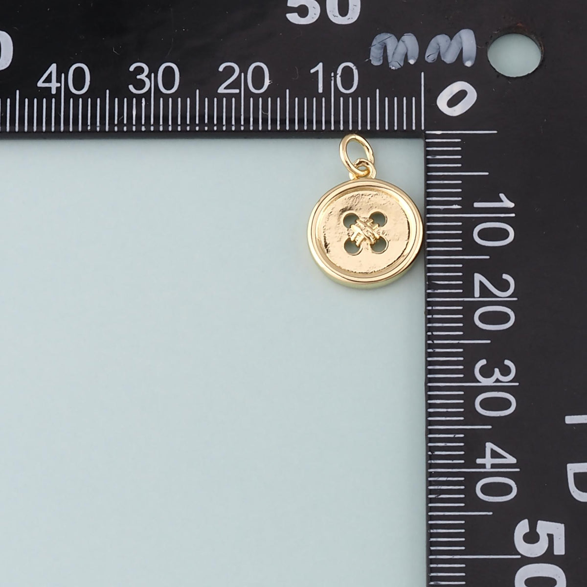 18K Gold Filled Buttons Pendant,Dainty Buttons Charm Bracelet Necklace for DIY Jewelry Making Supply