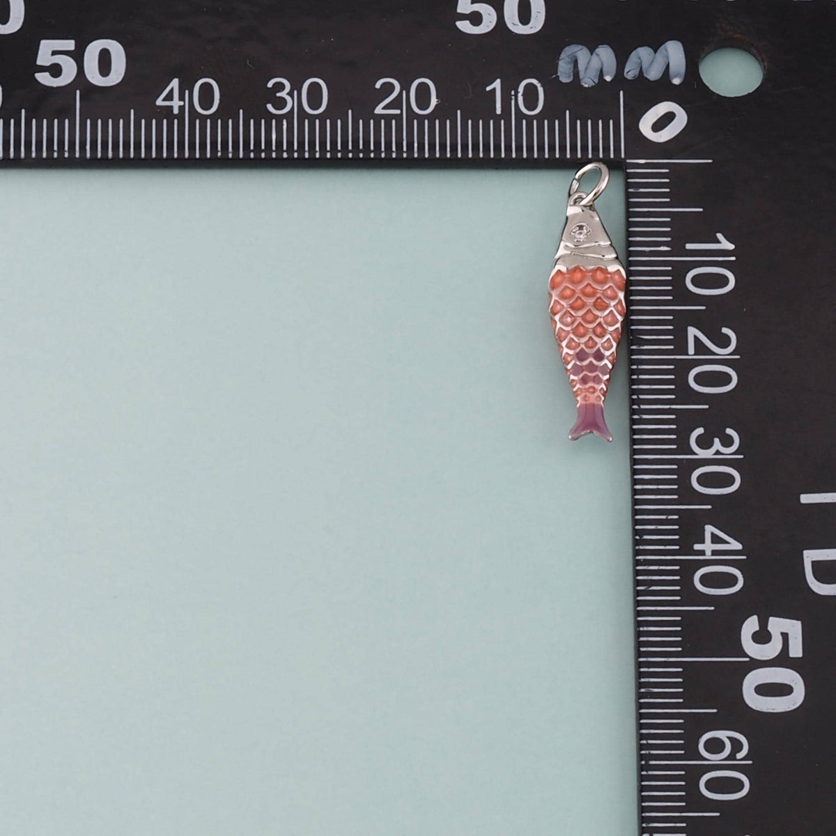 Silver Fish Pendant,Enamel Ocean Charm Bracelet Necklace for DIY Jewelry Making Supply
