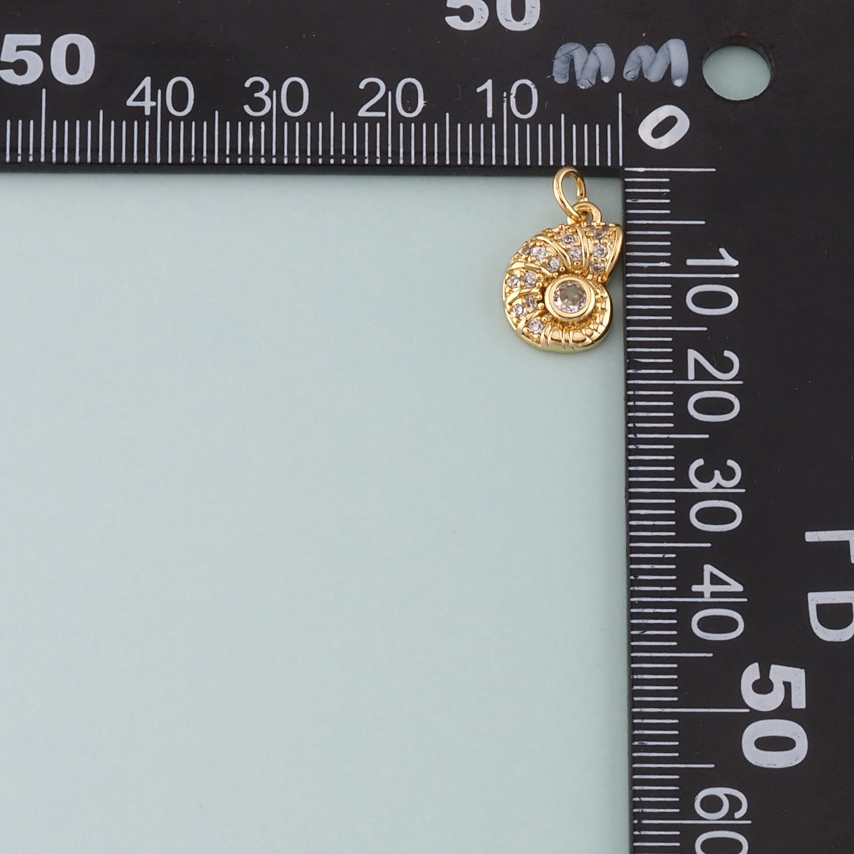 18K Gold Filled Shell CZ Charm Pendant for Jewelry Making