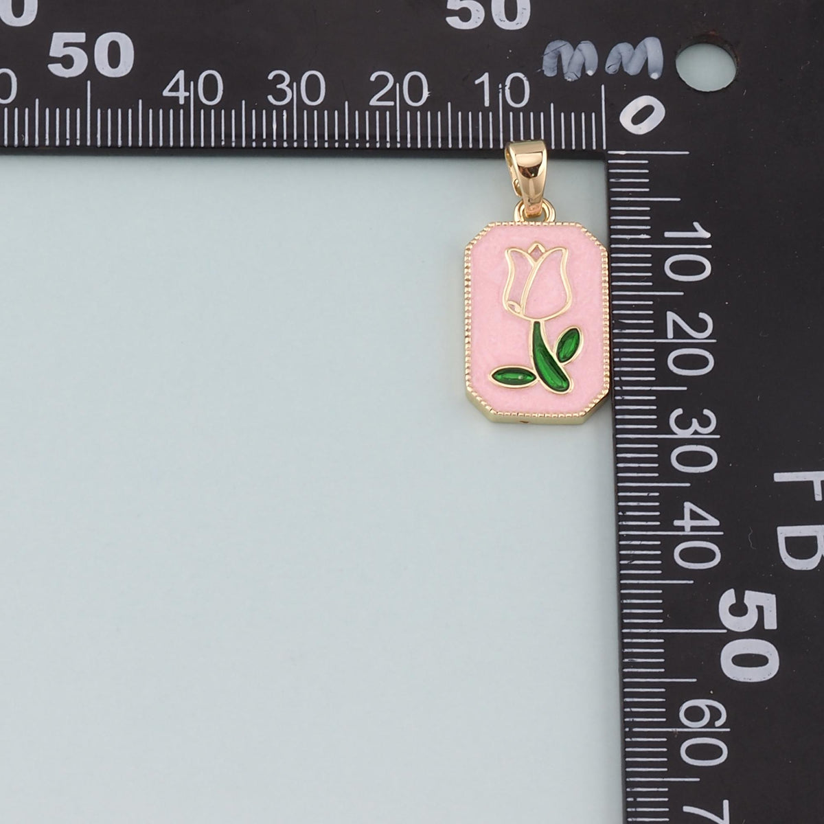 Gold Flower Charm,18K Gold Filled Tulip Pendant,Enamel Flower Charm Bracelet Necklace for DIY Jewelry Making Supply