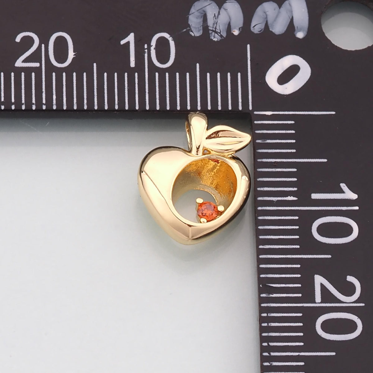 Gold Apple Charms,18K Gold Filled Apple Pendant,CZ Micro Pave Fruit Charm Bracelet Necklace for DIY Jewelry Making Supply