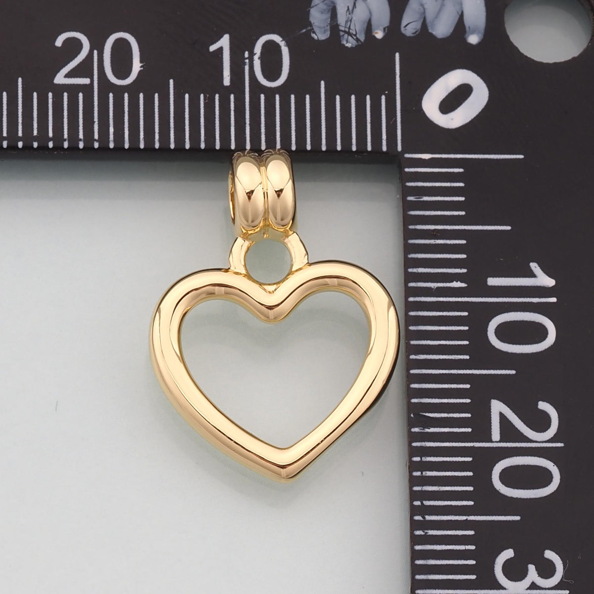 18K Gold Filled Heart Charm Pendant for Jewelry Making
