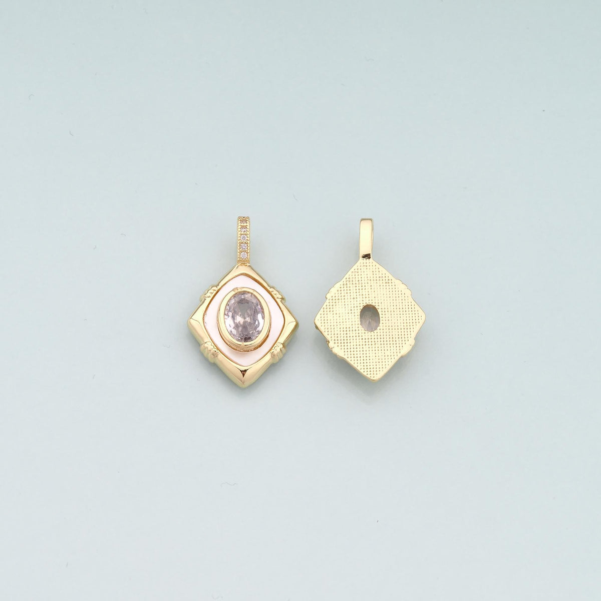 18K Gold Filled Crystal Charm Pendant for Jewelry Making