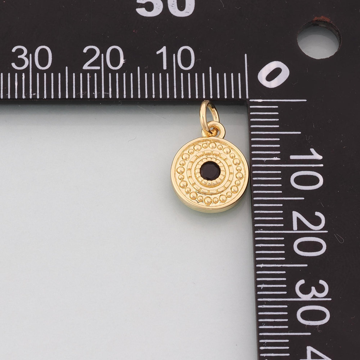 18K Gold Filled Round Evil Eye Pendant,CZ Micro Pave Evil Eye Charm Bracelet Necklace for DIY Jewelry Making Supply